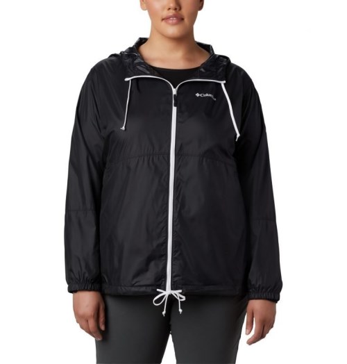 Columbia Flash Forward Windbreaker Jakke Dame Svarte | Plus Size 82451V